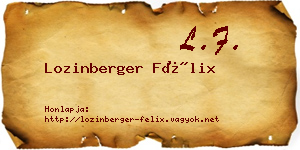 Lozinberger Félix névjegykártya